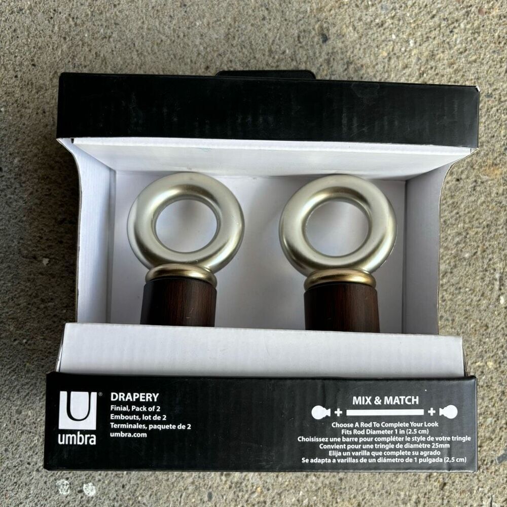 Umbra Drapery Mix & Match Ring Finals Pack Of 2 *New*